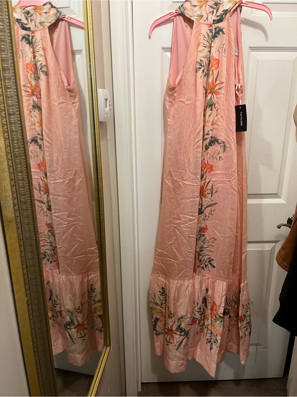 Taylor Peach Floral Maxi Dress